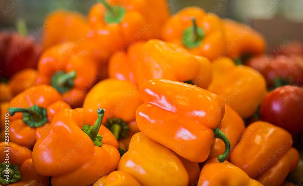 Pile of yellow bell peppers background. Pile of yellow bell peppers background.