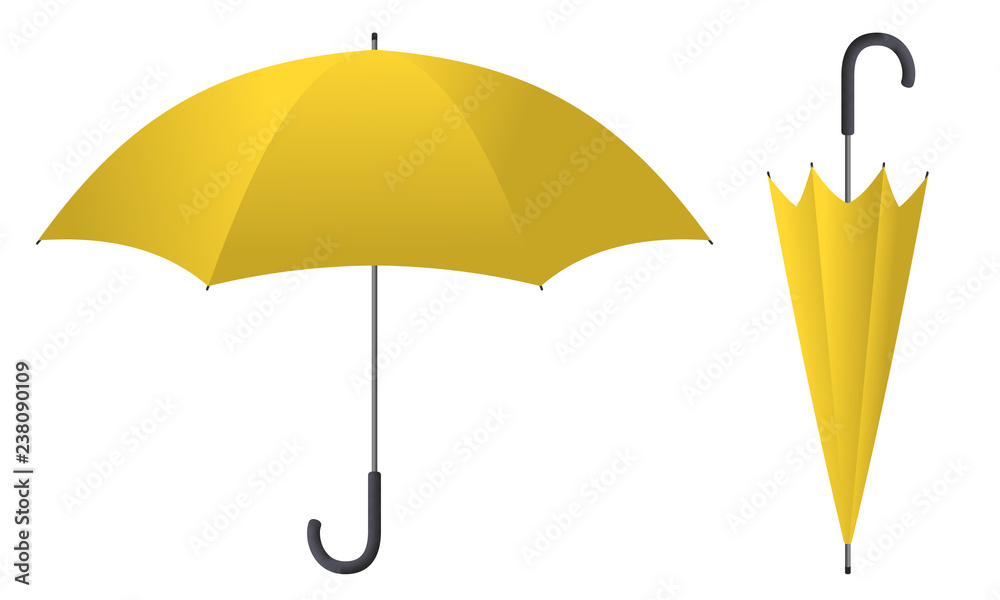 umbrella yellow 2 - obrazy, fototapety, plakaty 