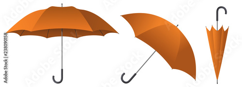 orange umbrella vector illustration