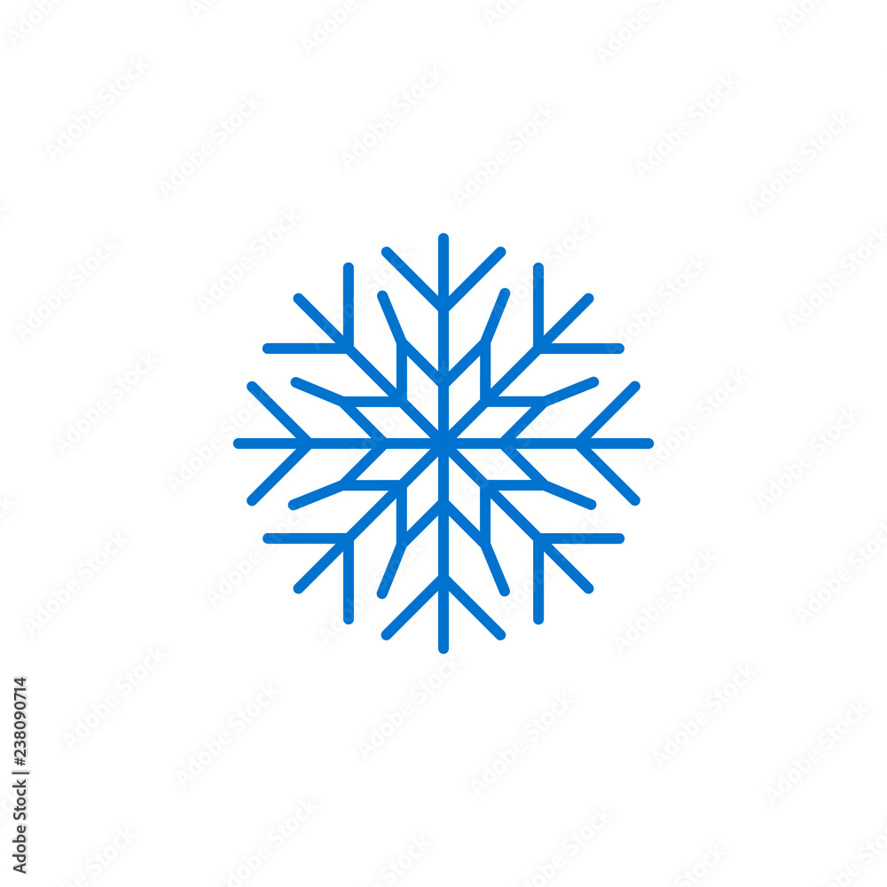 Blue snowflake icon, snow pictogram, winter symbol Blue snowflake icon, snow pictogram, winter symbol