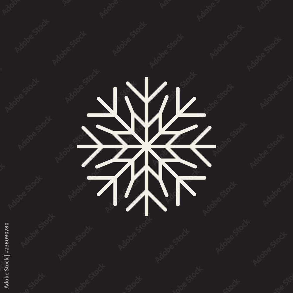 White snowflake icon, snow pictogram, winter symbol White snowflake icon, snow pictogram, winter symbol