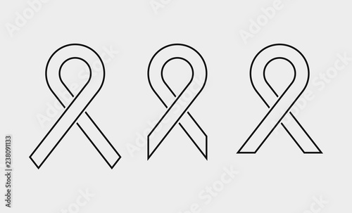 Set of awareness ribbons from 3 different templates © lyusaren