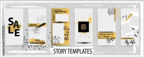 Trendy editable template for social networks stories, vector illustration.