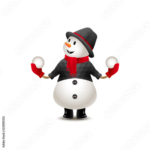 snowman with snowballs