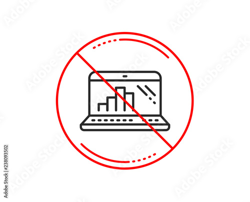 Wallpaper Mural No or stop sign. Graph laptop line icon. Column chart sign. Growth diagram symbol. Caution prohibited ban stop symbol. No  icon design.  Vector Torontodigital.ca