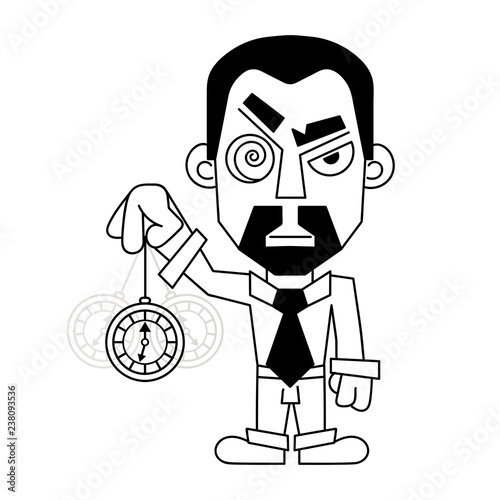hypnotist with a clock in a shirt and tie vector