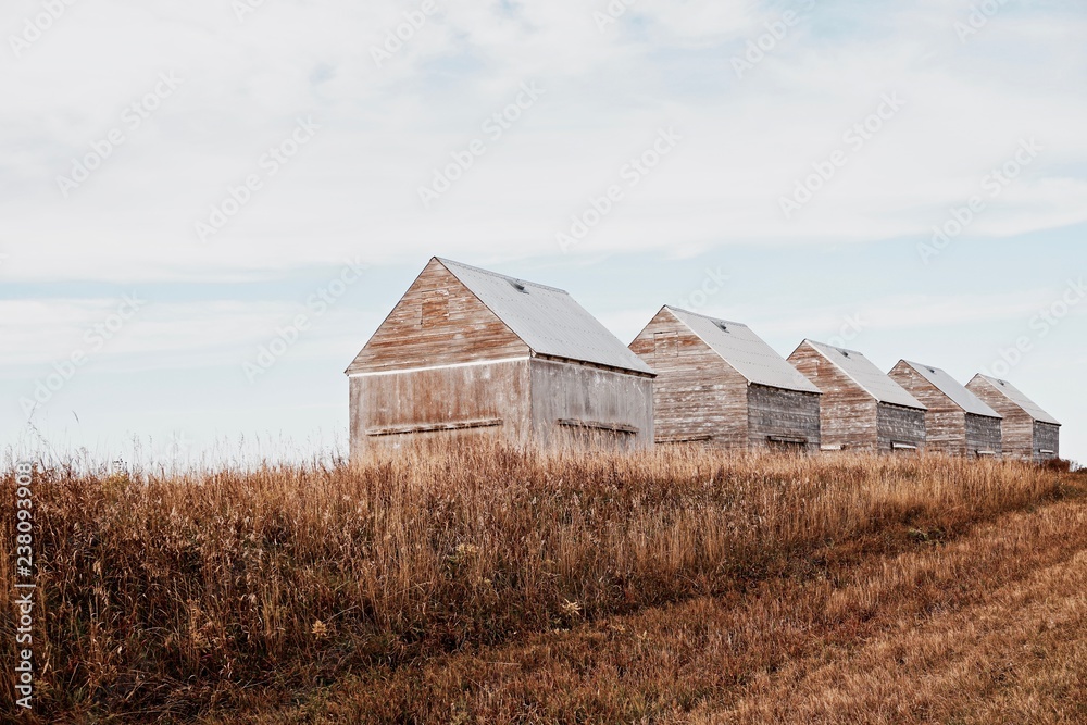 Row of Grain barns Row of Grain barns