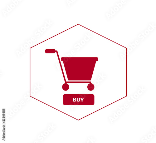 Online shopping - shopping trolley icon and buy button. Shopping Basket Icon