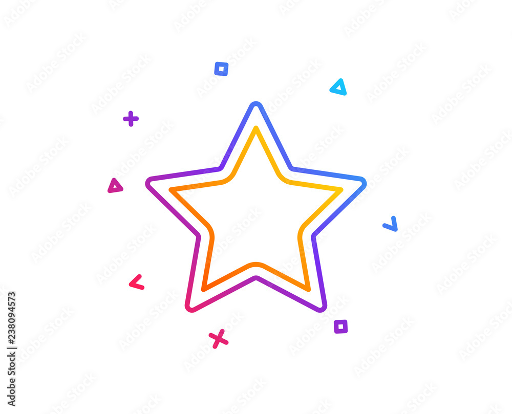 Star line icon. Best rank sign. Bookmark or Favorite symbol. Gradient line button. Star icon design. Colorful geometric shapes. Vector Star line icon. Best rank sign. Bookmark or Favorite symbol. Gradient line button. Star icon design. Colorful geometric shapes. Vector