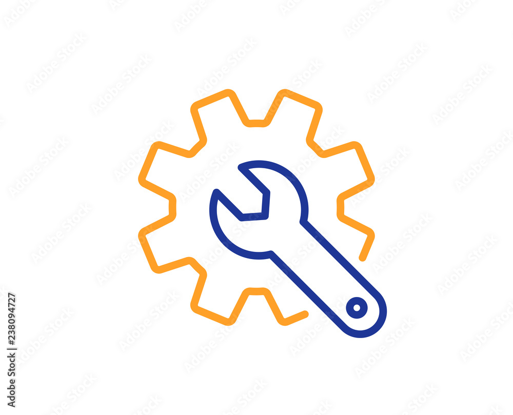 Customisation line icon. Settings or editing sign. Repair symbol. Colorful outline concept. Blue and orange thin line color icon. Customisation Vector Customisation line icon. Settings or editing sign. Repair symbol. Colorful outline concept. Blue and orange thin line color icon. Customisation Vector