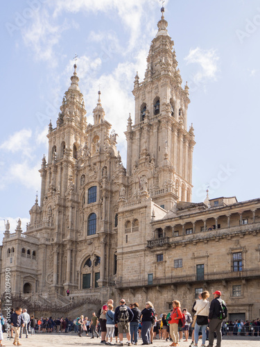 Catedral de Santiago de Compostela en Galicia, España, vacaciones de 2018 