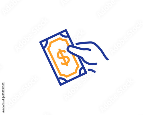 Wallpaper Mural Payment line icon. Dollar exchange sign. Finance symbol. Colorful outline concept. Blue and orange thin line color icon. Pay money Vector Torontodigital.ca