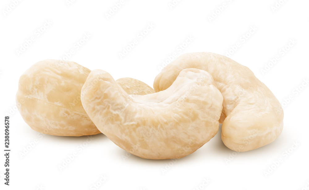 cashew nut isolated on white background, clipping path, full depth of field cashew nut isolated on white background, clipping path, full depth of field