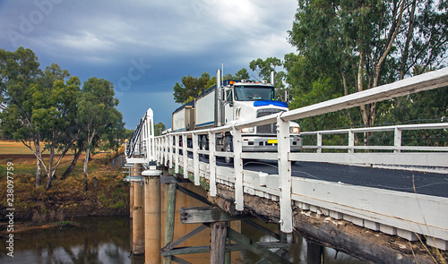 Rawsonville Bridge over the Macquarie River near Dubbo Australia photo