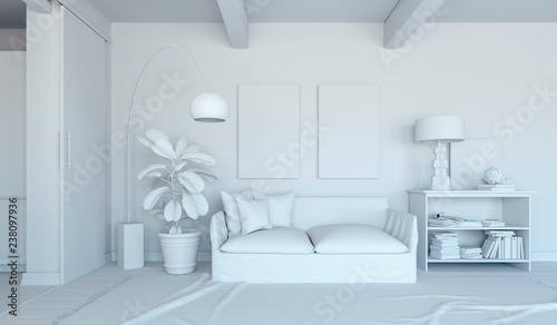 Foto 3d render of beautiful interior render