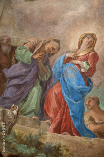 Giuseppe Bonito, The Visitation, fresco, Portici Royal Palace
