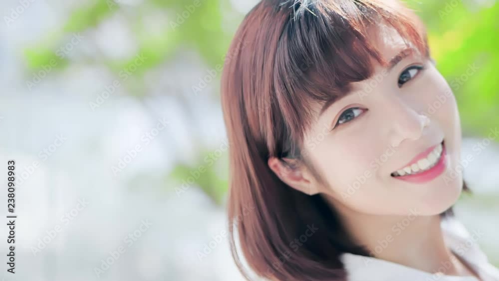slow motion of woman smile slow motion of woman smile
