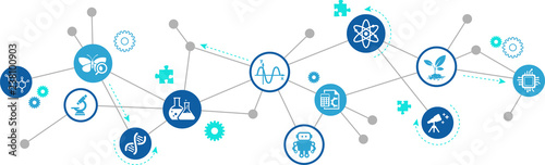 science concept / various scientific research fields / science education -  vector illustration