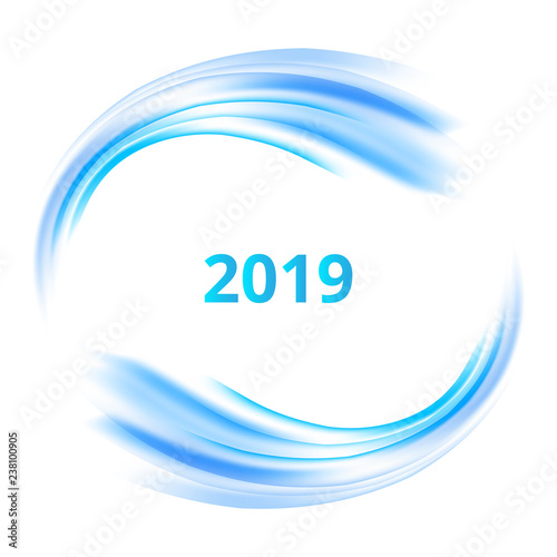 Happy New Year blue background. Vector illustration