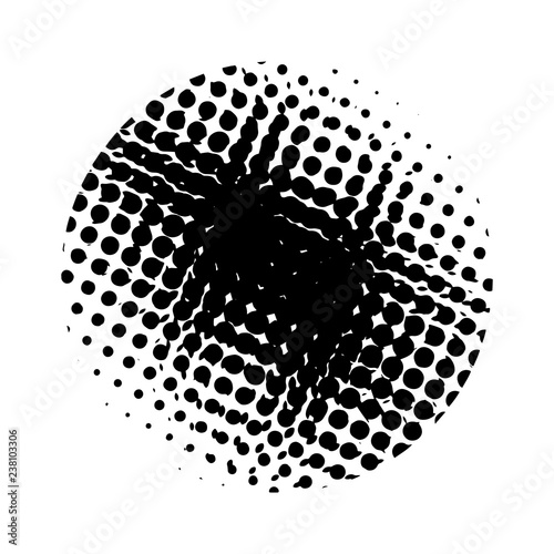 Halftone. Black circle. Circle halftone. Vector illustration