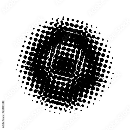 Halftone. Black circle. Circle halftone. Vector illustration
