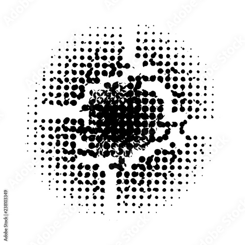 Halftone. Black circle. Circle halftone. Vector illustration