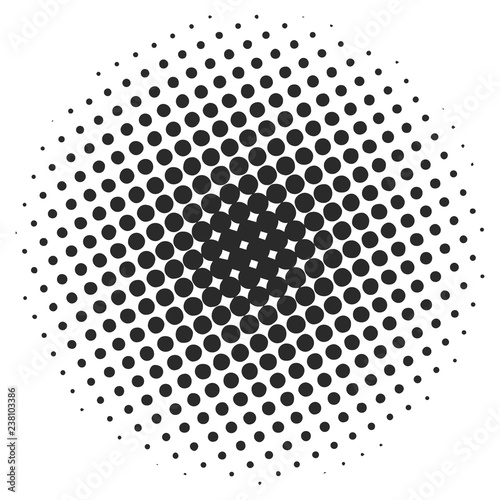 Halftone. Black circle. Circle halftone. Vector illustration