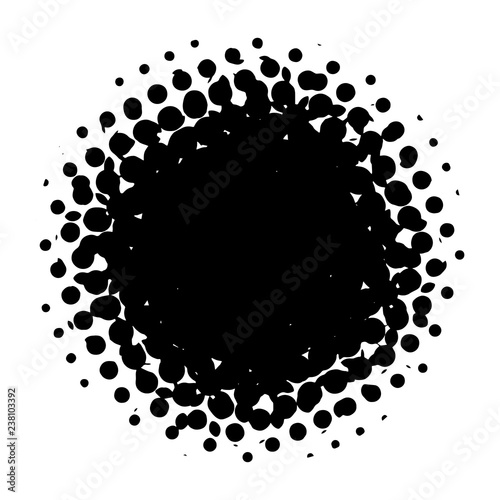 Halftone. Black circle. Circle halftone. Vector illustration