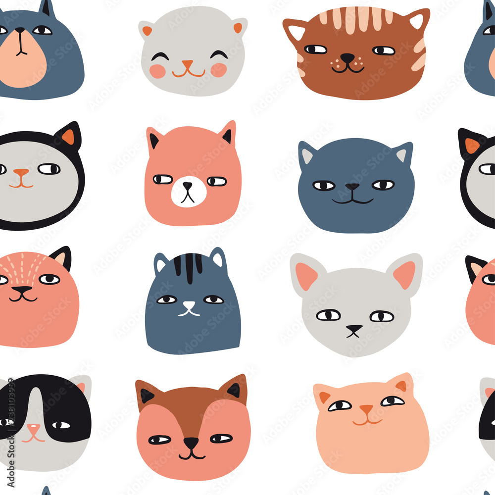 Funny cats seamless pattern Funny cats seamless pattern