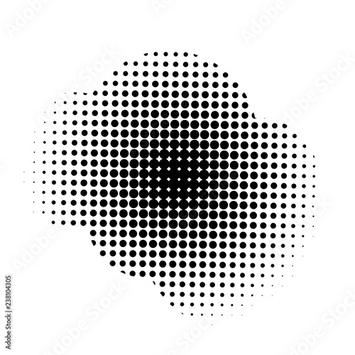 Halftone. Black circle. Circle halftone. Vector illustration
