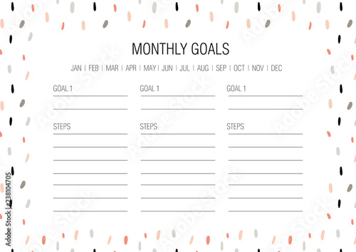 Monthly goals template