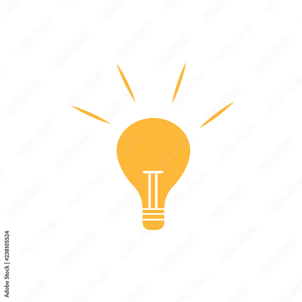 Vector illustration. Icon of bulb for online education design card. Vector illustration. Icon of bulb for online education design card.