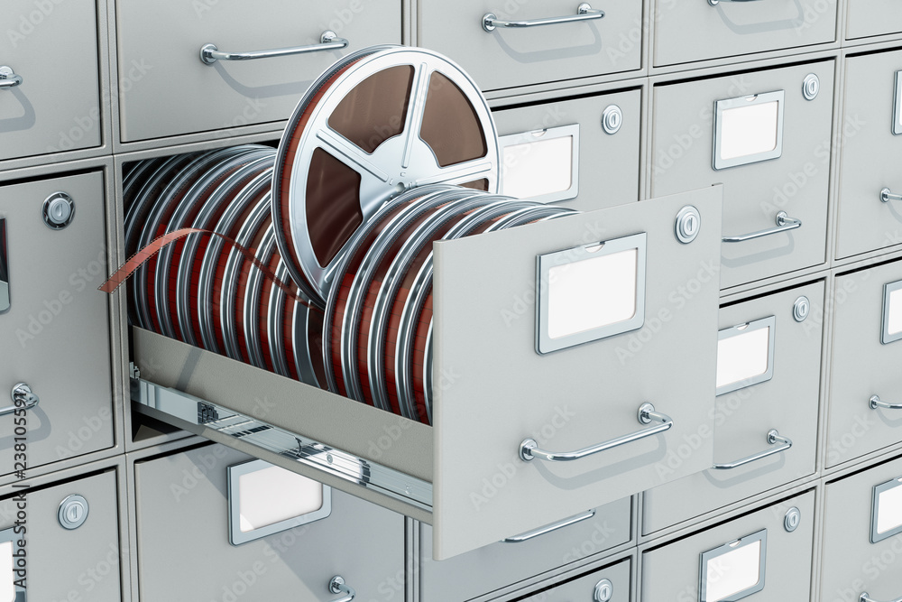Fototapeta premium Cinema Archive concept, 3D rendering