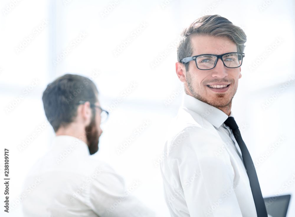 rear view.employees in the workplace. rear view.employees in the workplace.