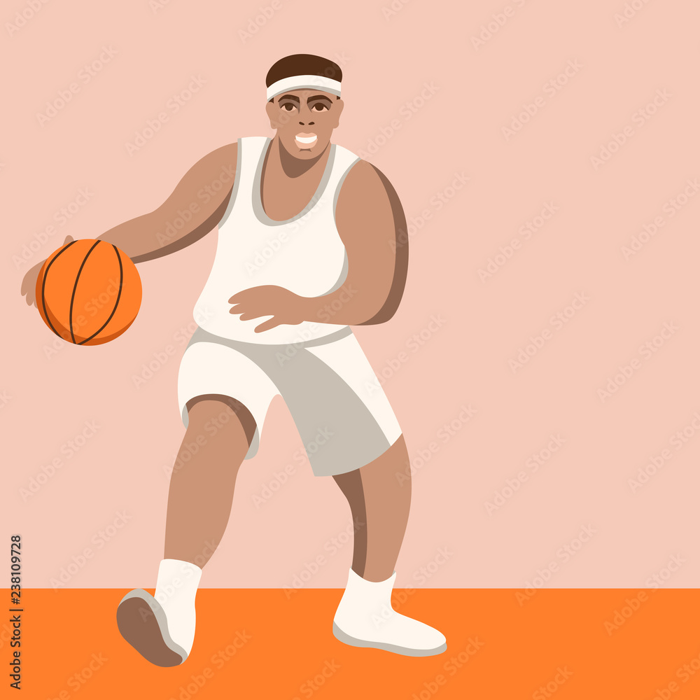 basketball player in action  vector illustration ,