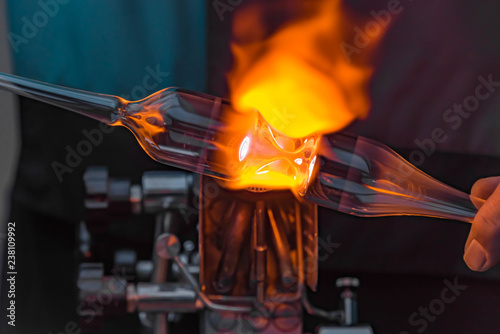 Glasbläserei Nahaufnahme Flamme photo