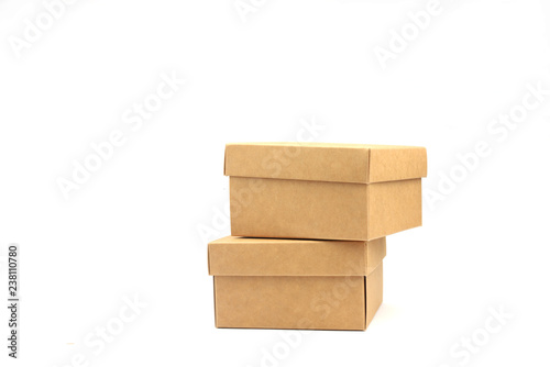 empty cardboard boxes on an isolated white background