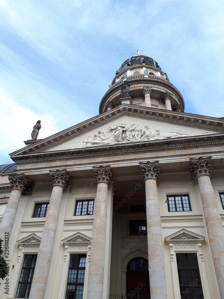 The Gendarmenmarkt is a square in Berlin and the site of an architectural ensemble including the Konzerthaus and the French and German Churches
