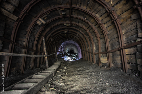 Inclined gallery in the salt mine