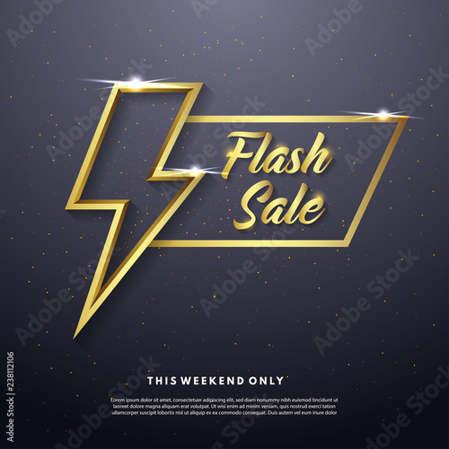 Flash sale banner template design. Abstract sale banner. Vector illustration.