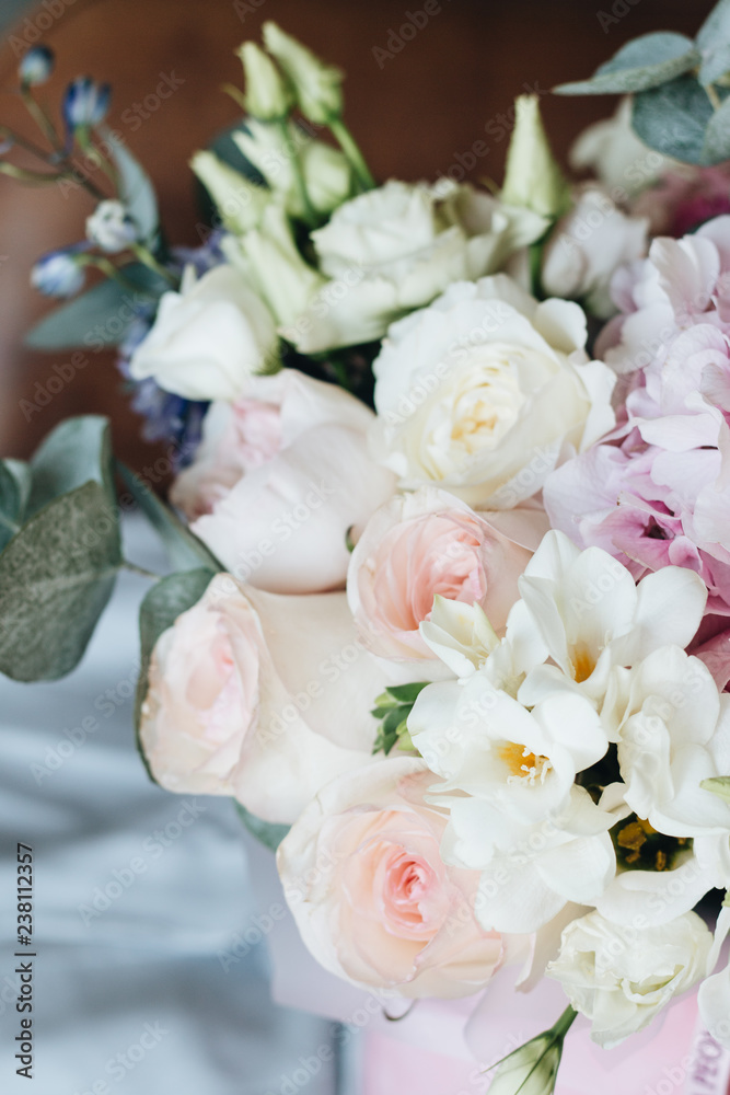Beautiful spring bouquet with tender flowers Beautiful spring bouquet with tender flowers