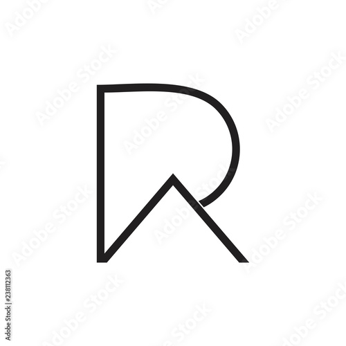 abstract letter ra or pa simple line logo