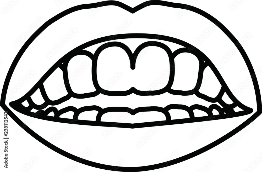 Realistic lady's mouth outline Realistic lady's mouth outline