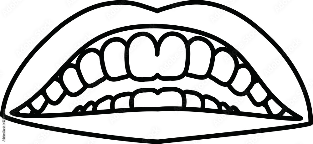 Obraz premium Realistic lady's mouth outline