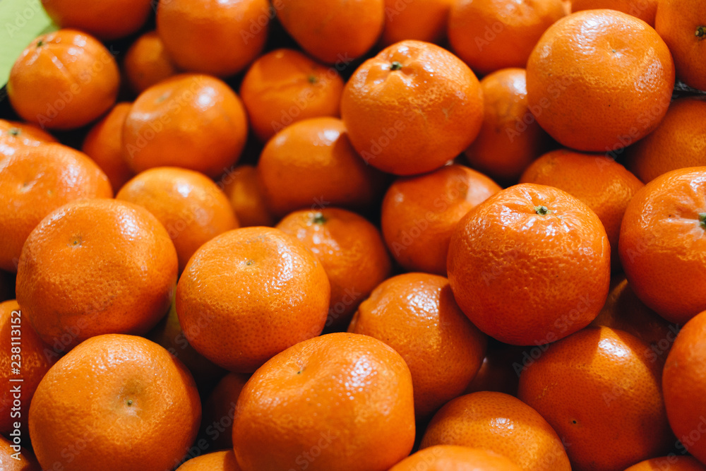 Pile of fresh mandarins, food background Pile of fresh mandarins, food background