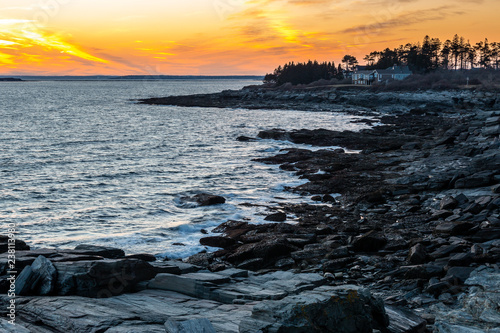A great sunset at Two Lights State Park  Maine. 