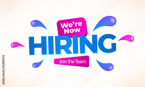 We are hiring banner with megaphone. Join our team