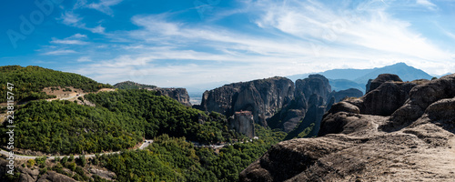 Landmarks of Greece - Panorama of unique Meteora rocks