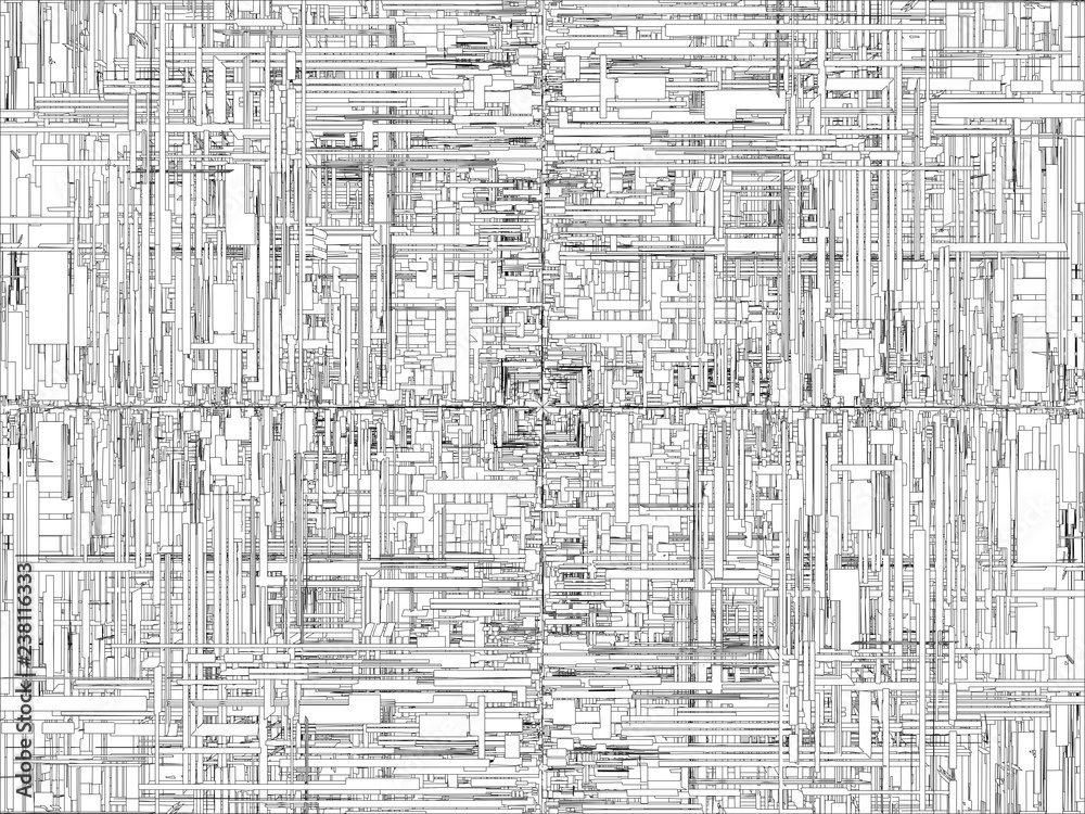 Abstract Construction Structure Isolated Illustration On White Background Vector 