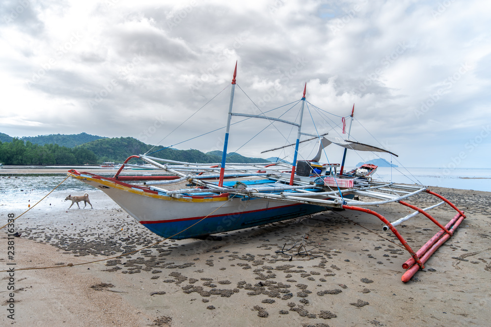 boat on the beach in Coron, Palawan